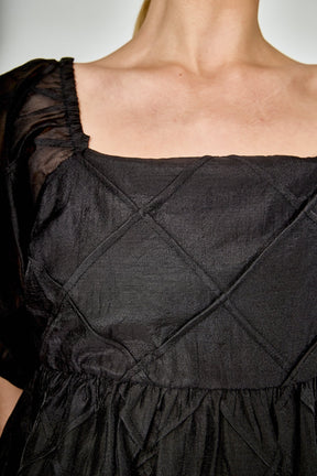 ENDLESS ROSE - Puff Sleeve Babydoll Top - TOPS available at Objectrare