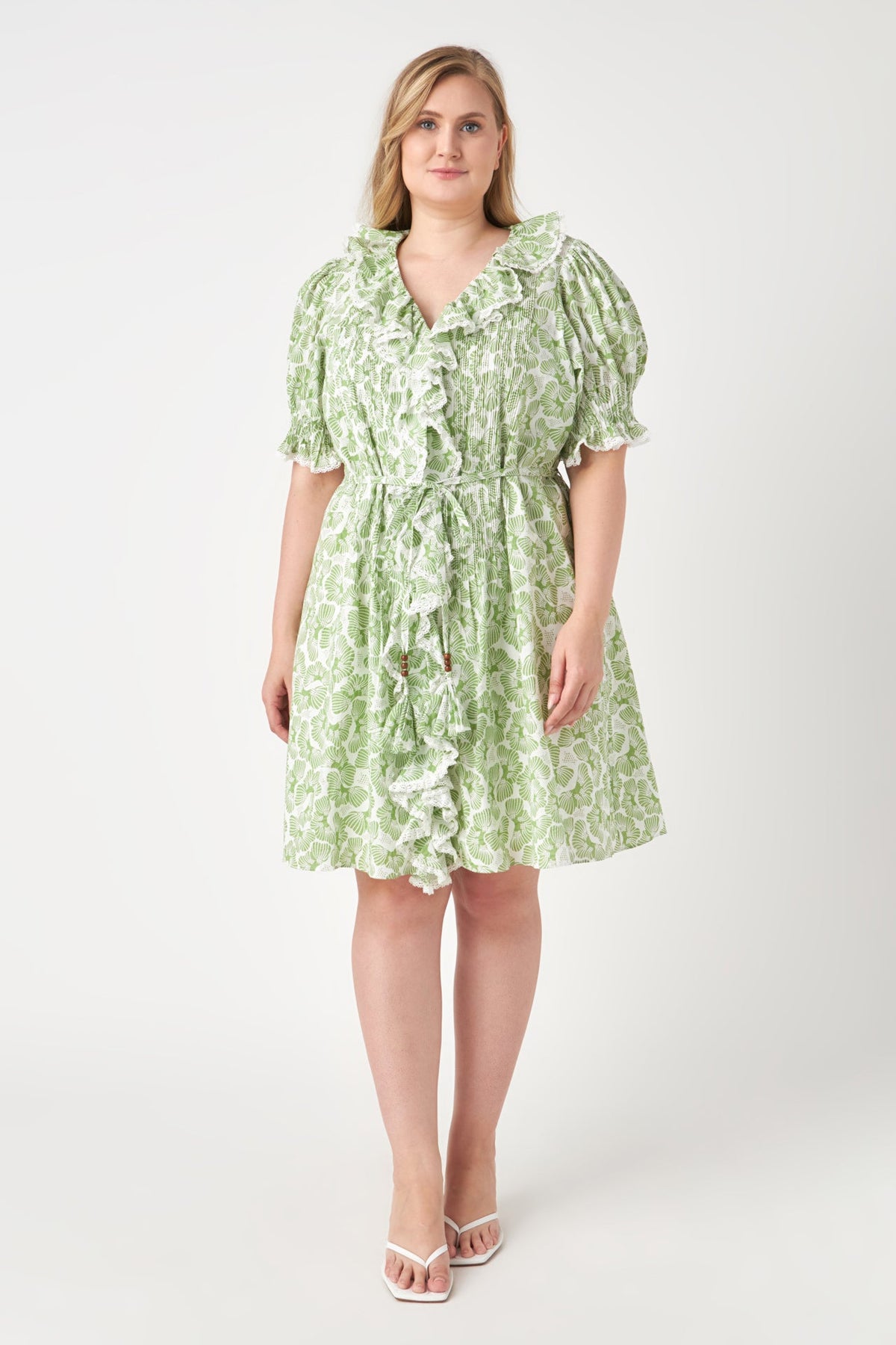 Ruffle Pintuck Dress