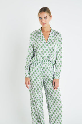ENGLISH FACTORY - Printed Satin Shirt - BLOUSES available at Objectrare
