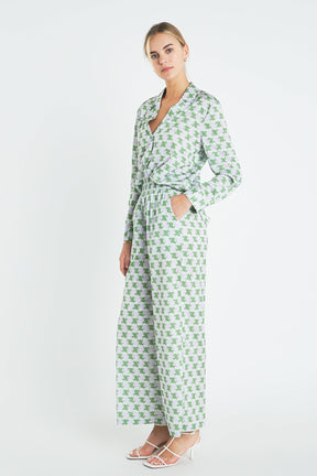 ENGLISH FACTORY - Printed Satin Shirt - BLOUSES available at Objectrare