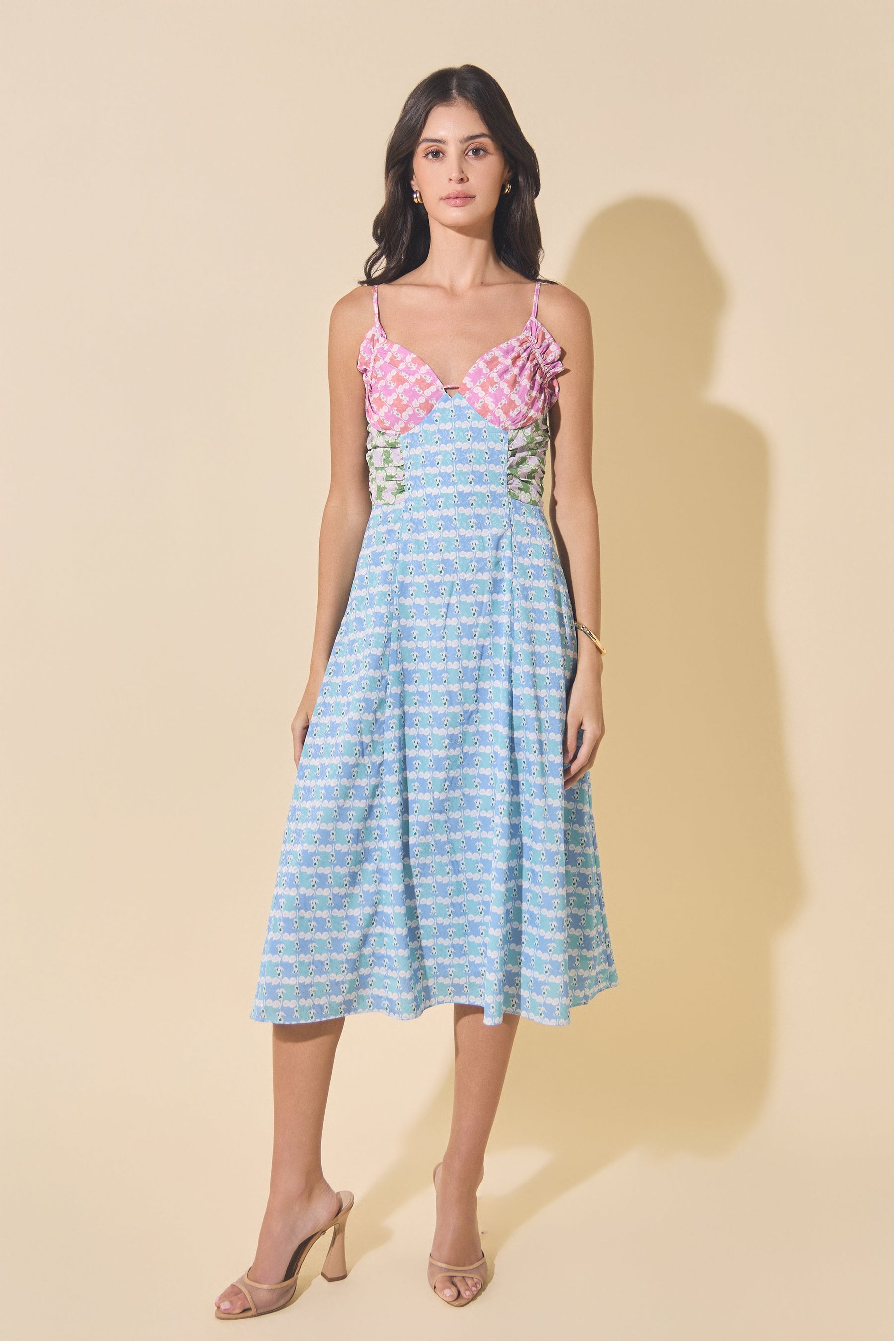 MARSY - Printed Satin Dress - DRESSES available at Objectrare
