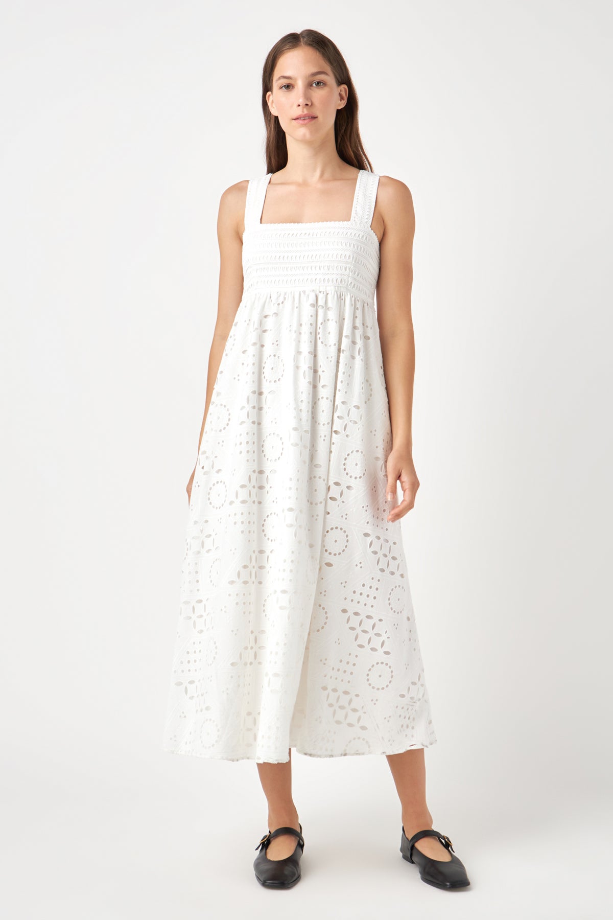 ENGLISH FACTORY - Broderie Anglaise Maxi Dress - DRESSES available at Objectrare