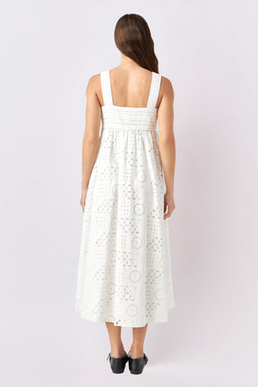 ENGLISH FACTORY - Broderie Anglaise Maxi Dress - DRESSES available at Objectrare
