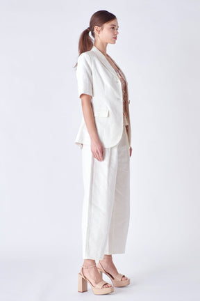 ENGLISH FACTORY - Linen Short Sleeve Blazer - BLAZERS available at Objectrare