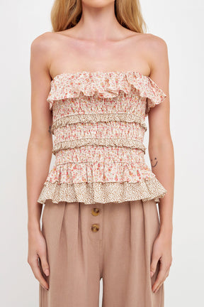 ENGLISH FACTORY - English Factory - Floral Smocked Sleeveless Top - TOPS available at Objectrare