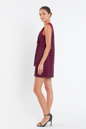 ENGLISH FACTORY - Striped Knit Lace Up Dress - DRESSES available at Objectrare