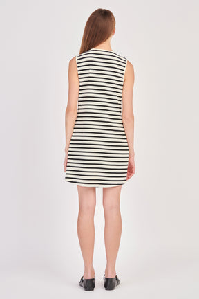ENGLISH FACTORY - Striped Knit Lace Up Dress - DRESSES available at Objectrare