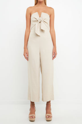 ENGLISH FACTORY - English Factory - Bustier Front Tie Jumpsuit - JUMPSUITS available at Objectrare