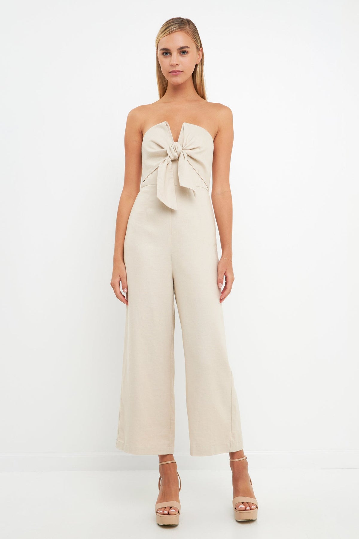 ENGLISH FACTORY - English Factory - Bustier Front Tie Jumpsuit - JUMPSUITS available at Objectrare