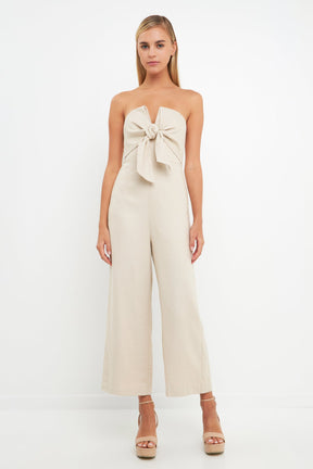 ENGLISH FACTORY - English Factory - Bustier Front Tie Jumpsuit - JUMPSUITS available at Objectrare