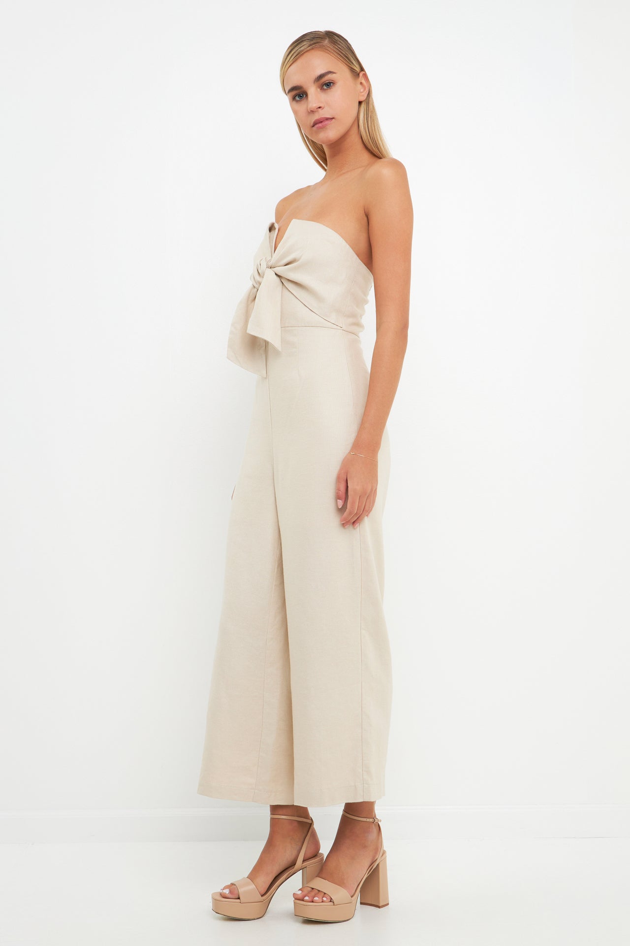 ENGLISH FACTORY - Bustier Front Tie Jumpsuit - JUMPSUITS available at Objectrare