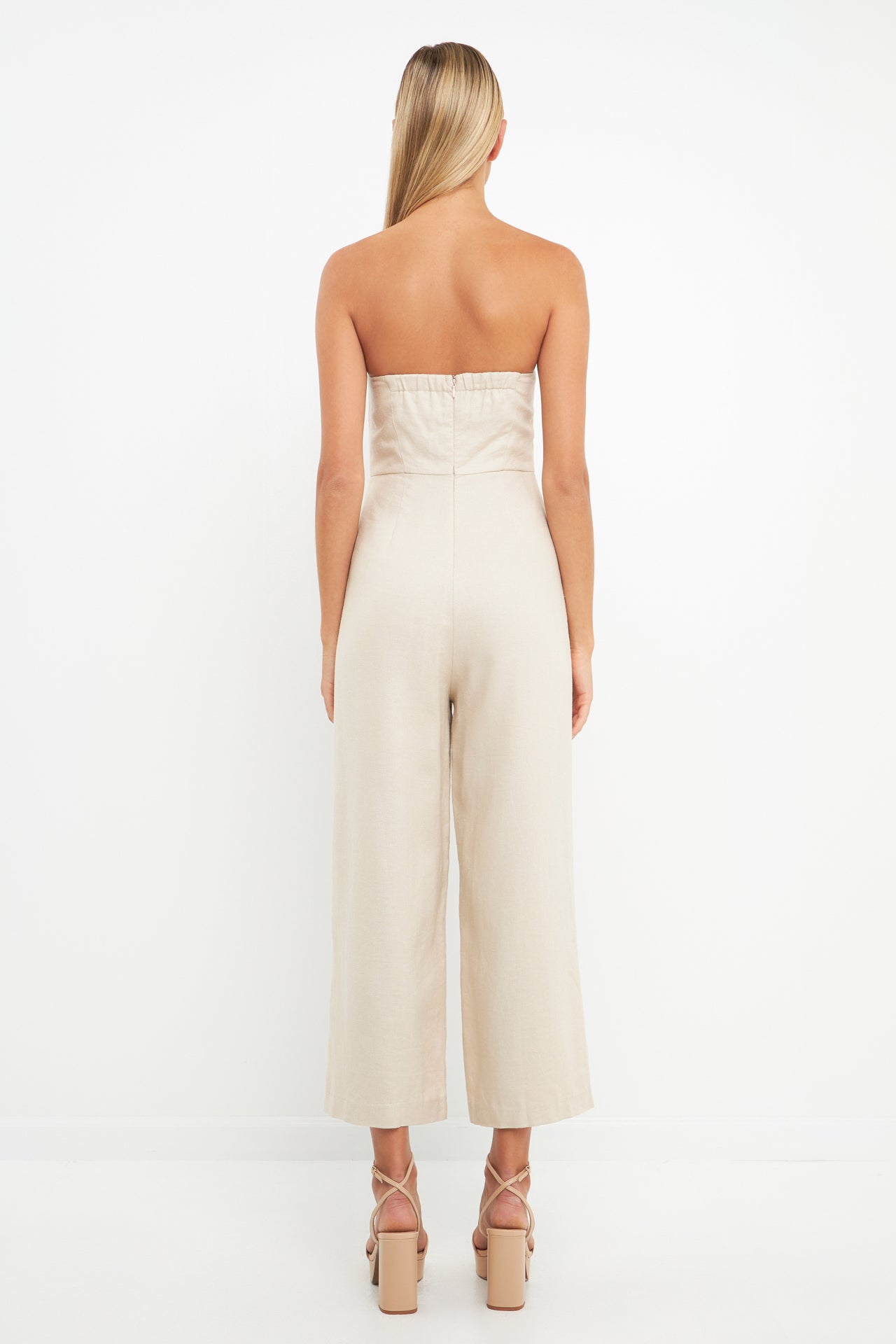 ENGLISH FACTORY - Bustier Front Tie Jumpsuit - JUMPSUITS available at Objectrare