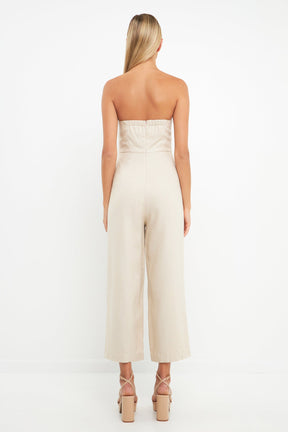 ENGLISH FACTORY - Bustier Front Tie Jumpsuit - JUMPSUITS available at Objectrare