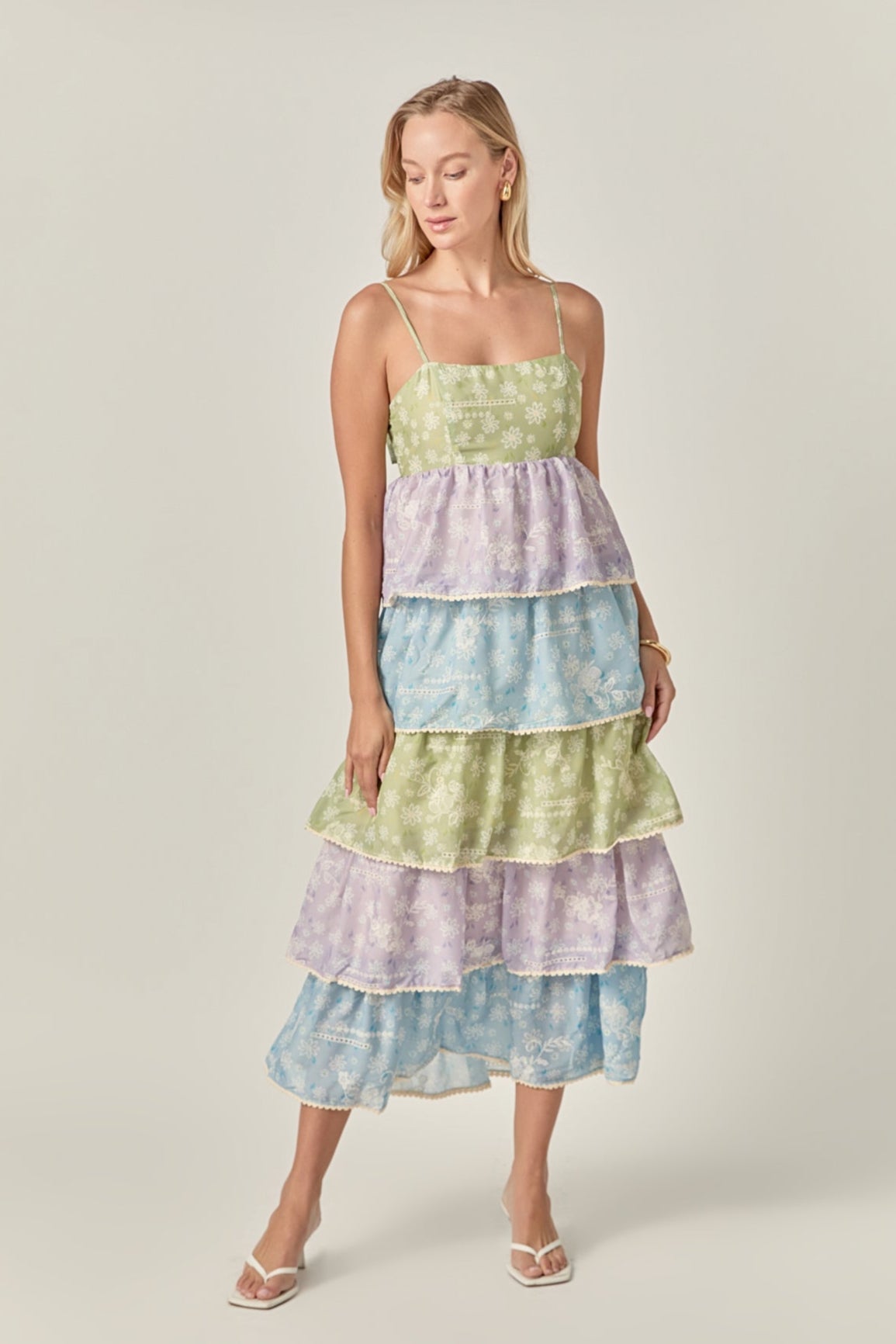 ENGLISH FACTORY - Floral Print Maxi Tiered Dress - DRESSES available at Objectrare