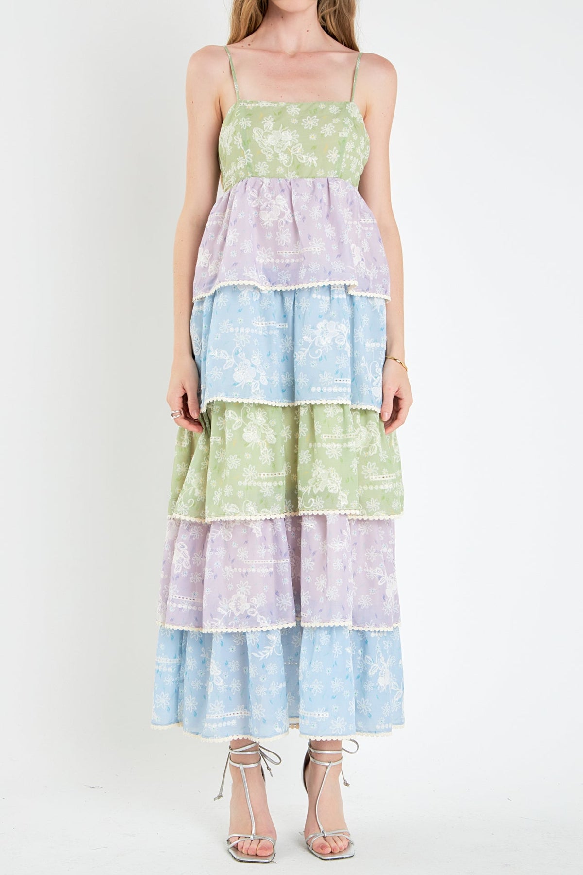 ENGLISH FACTORY - English Factory - Floral Print Maxi Tiered Dress - DRESSES available at Objectrare