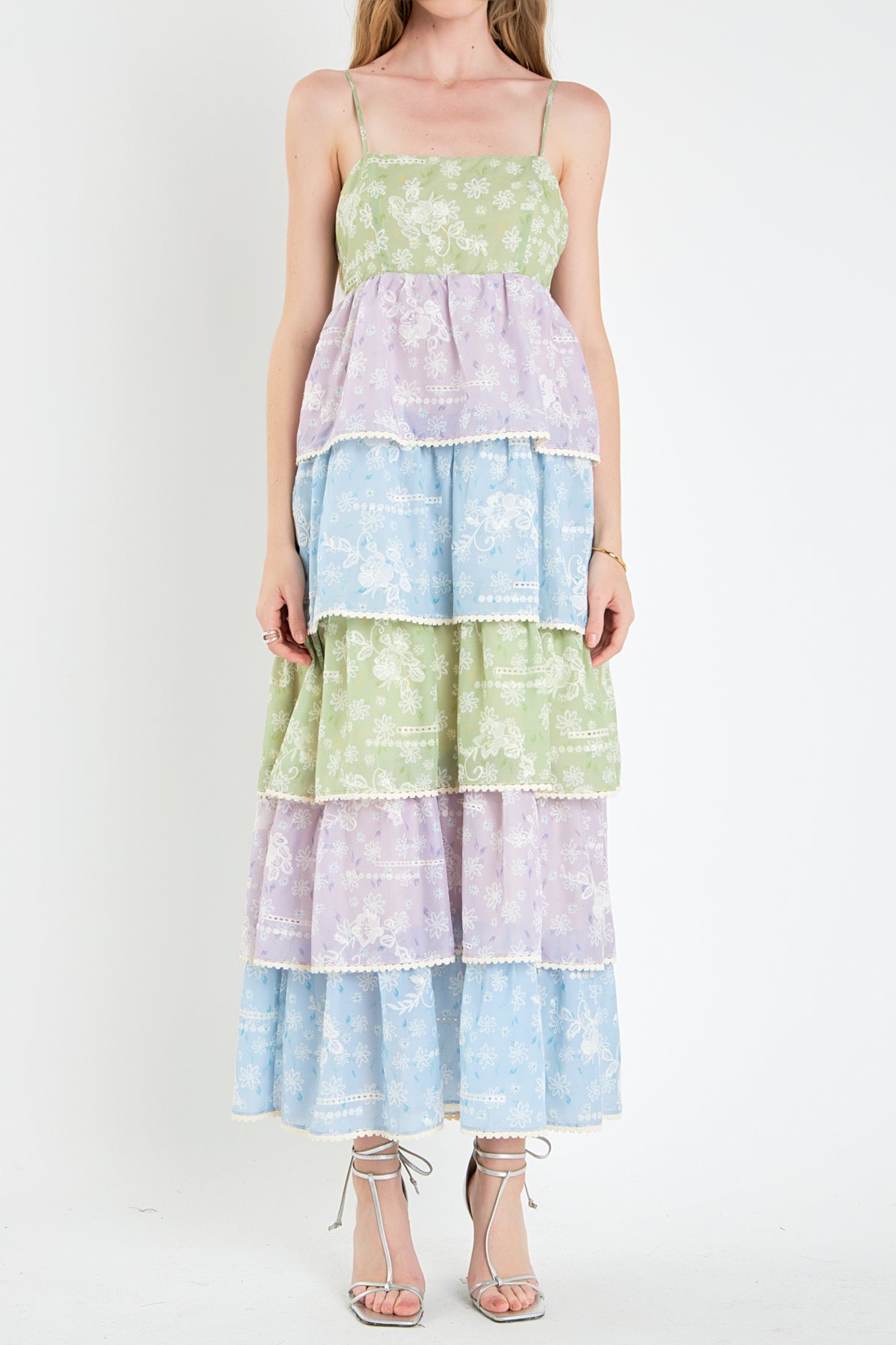 ENGLISH FACTORY - Floral Print Maxi Tiered Dress - DRESSES available at Objectrare