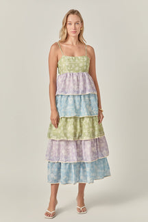 ENGLISH FACTORY - Floral Print Maxi Tiered Dress - DRESSES available at Objectrare