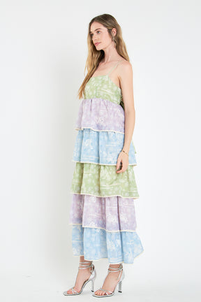 ENGLISH FACTORY - Floral Print Maxi Tiered Dress - DRESSES available at Objectrare