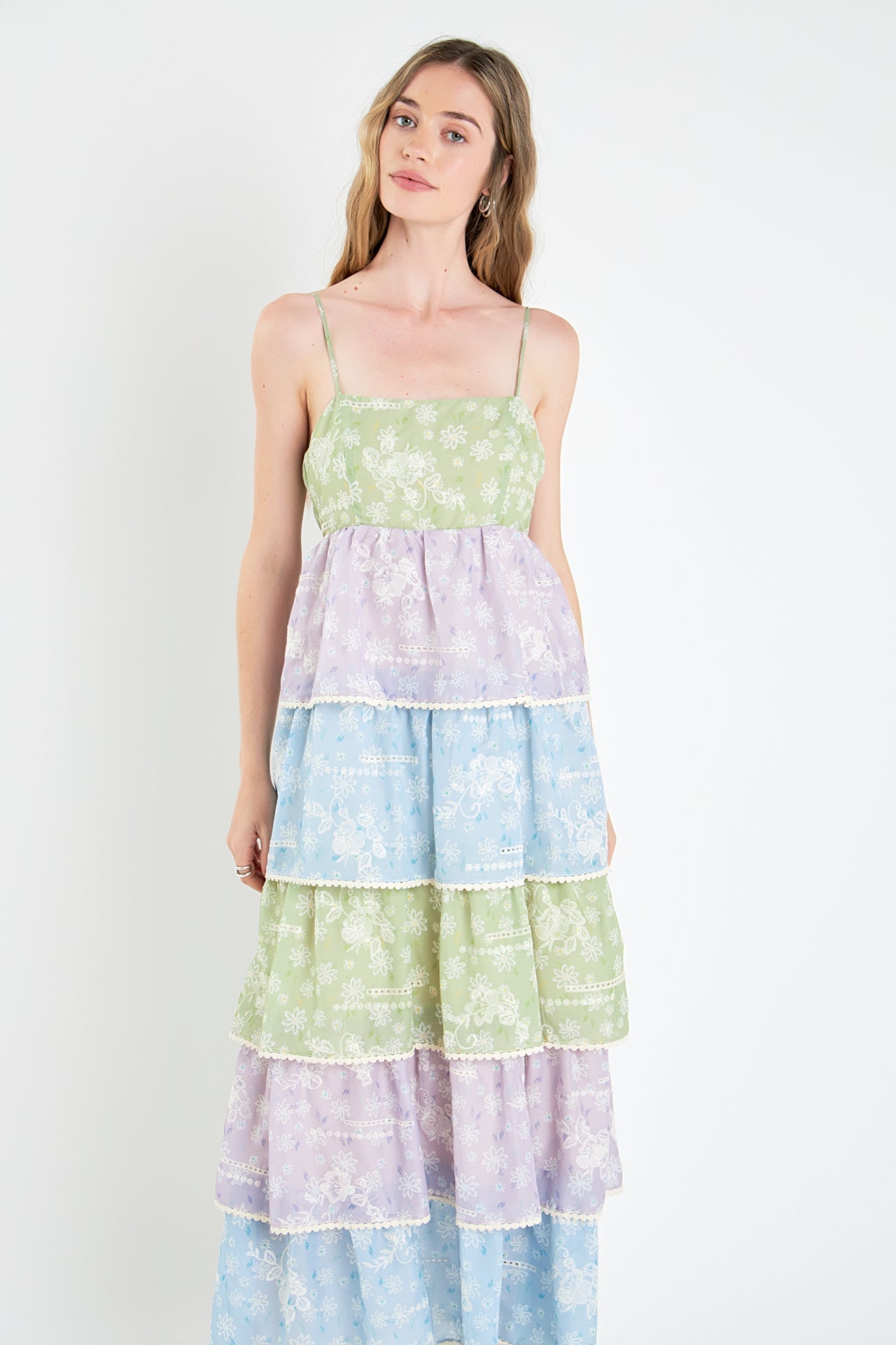 ENGLISH FACTORY - English Factory - Floral Print Maxi Tiered Dress - DRESSES available at Objectrare