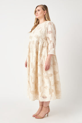 ENGLISH FACTORY - Embroidered Lace Midi Dress - DRESSES available at Objectrare