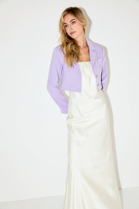 ENGLISH FACTORY - Silky Cropped Blazer - BLAZERS available at Objectrare