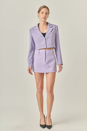 ENGLISH FACTORY - Silky Cropped Blazer - BLAZERS available at Objectrare