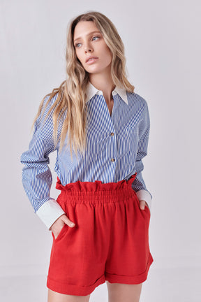 ENGLISH FACTORY - Striped Poplin Shirt - SHIRTS & BLOUSES available at Objectrare