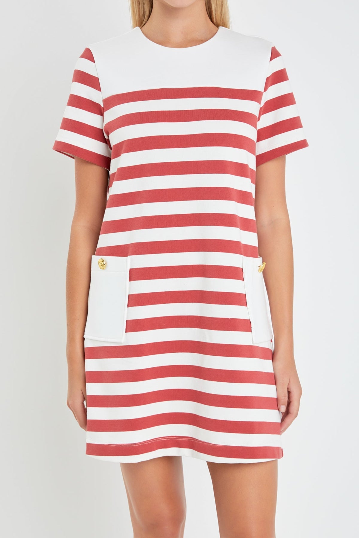 ENGLISH FACTORY - Striped Dress with Patch Pockets - DRESSES available at Objectrare
