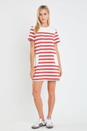 ENGLISH FACTORY - English Factory - Striped Dress with Patch Pockets - DRESSES available at Objectrare