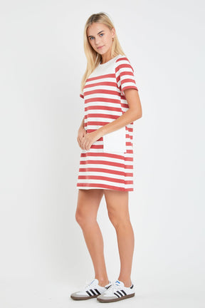 ENGLISH FACTORY - Striped Dress with Patch Pockets - DRESSES available at Objectrare