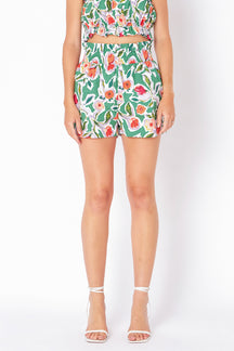 ENGLISH FACTORY - Floral Print Shorts with Smocking - SHORTS available at Objectrare