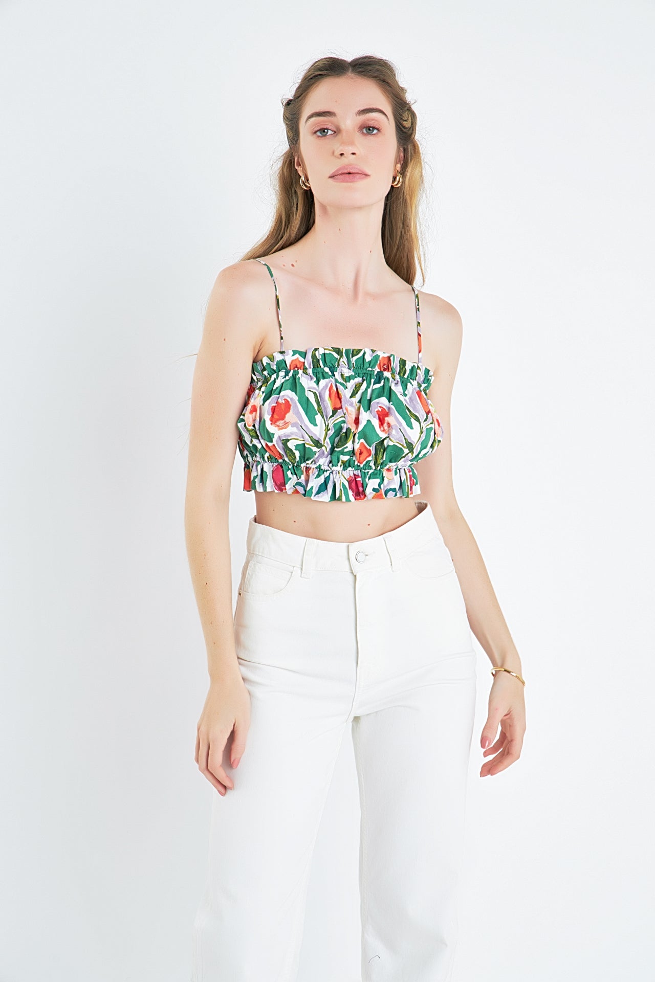 ENGLISH FACTORY - English Factory - Floral Print Cropped Top - TOPS available at Objectrare