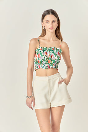 ENGLISH FACTORY - Floral Print Cropped Top - TOPS available at Objectrare