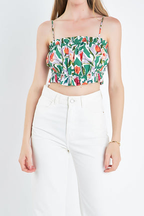 ENGLISH FACTORY - English Factory - Floral Print Cropped Top - TOPS available at Objectrare