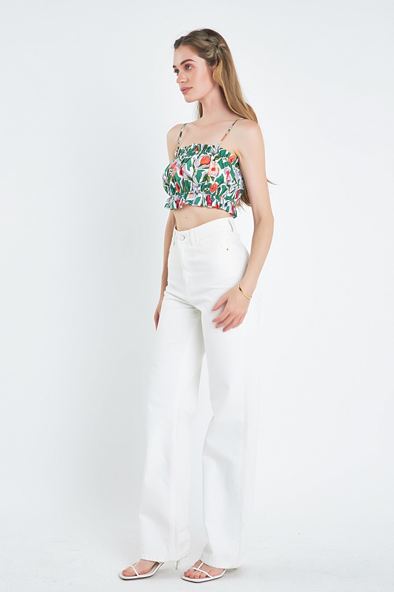 ENGLISH FACTORY - English Factory - Floral Print Cropped Top - TOPS available at Objectrare