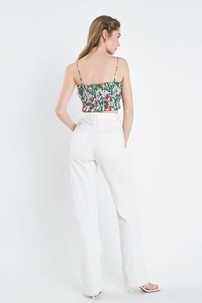 ENGLISH FACTORY - English Factory - Floral Print Cropped Top - TOPS available at Objectrare