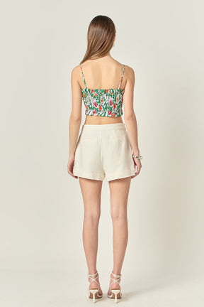ENGLISH FACTORY - Floral Print Cropped Top - TOPS available at Objectrare