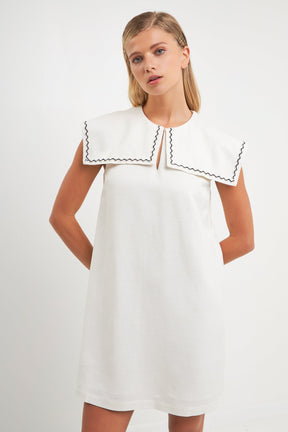 ENGLISH FACTORY - English Factory - Sailor Collar Dress with Trim - DRESSES available at Objectrare