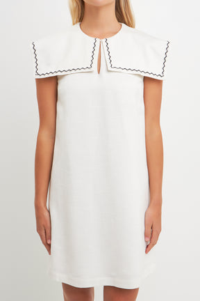 ENGLISH FACTORY - Sailor Collar Dress with Trim - DRESSES available at Objectrare