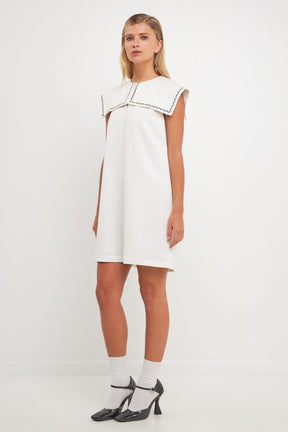 ENGLISH FACTORY - English Factory - Sailor Collar Dress with Trim - DRESSES available at Objectrare