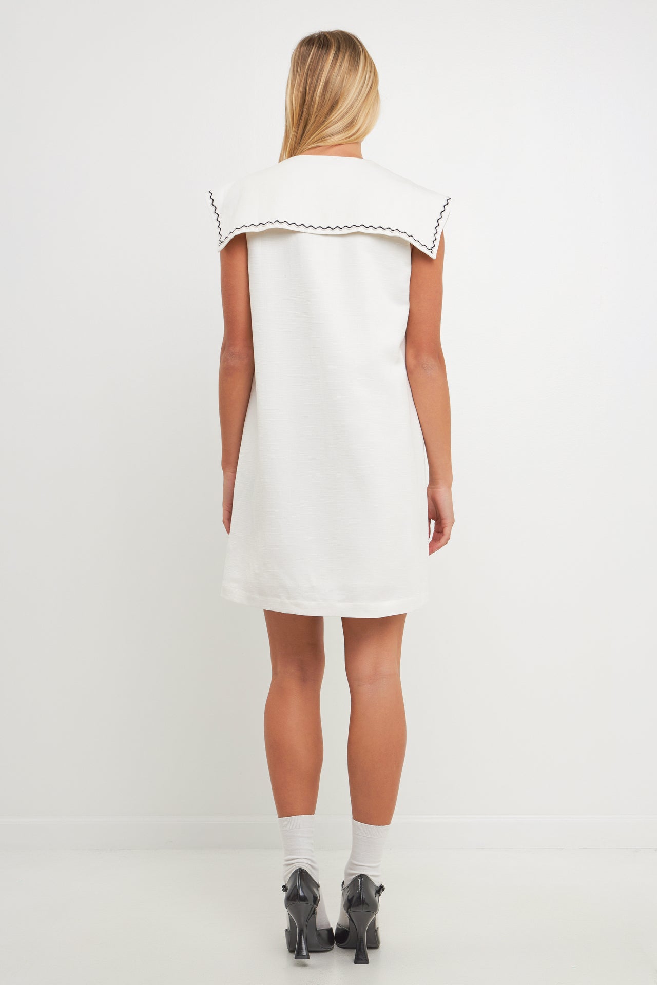 ENGLISH FACTORY - English Factory - Sailor Collar Dress with Trim - DRESSES available at Objectrare