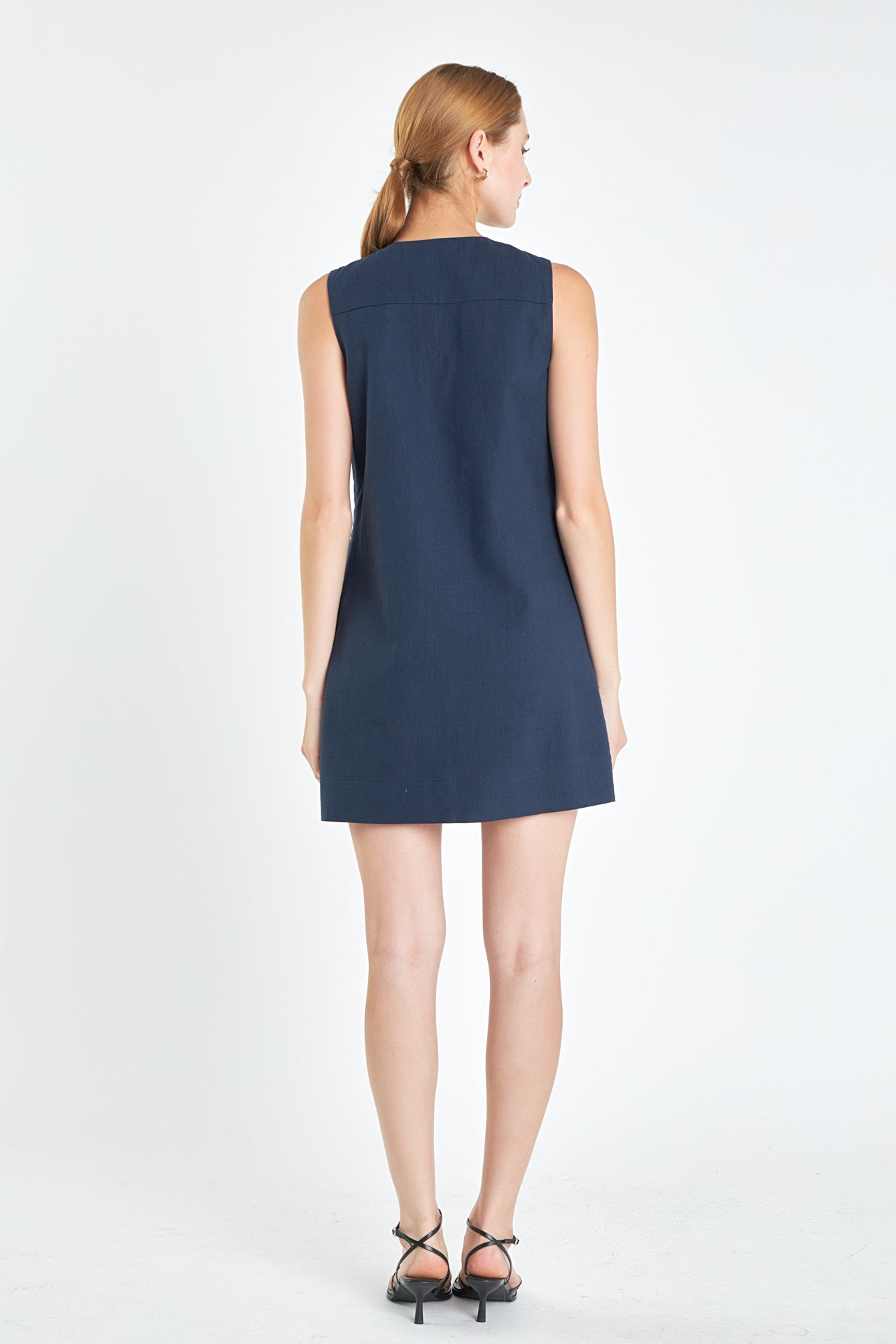 ENGLISH FACTORY - Linen Lace Up Front Dress - DRESSES available at Objectrare