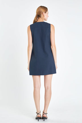 ENGLISH FACTORY - Linen Lace Up Front Dress - DRESSES available at Objectrare