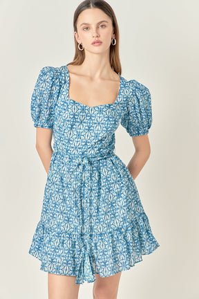 ENGLISH FACTORY - Tie Dye Print Braided Belt Mini Dress - DRESSES available at Objectrare