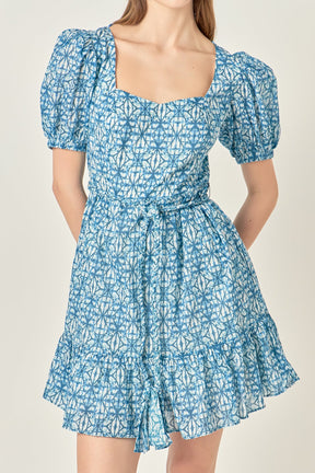 ENGLISH FACTORY - Tie Dye Print Braided Belt Mini Dress - DRESSES available at Objectrare