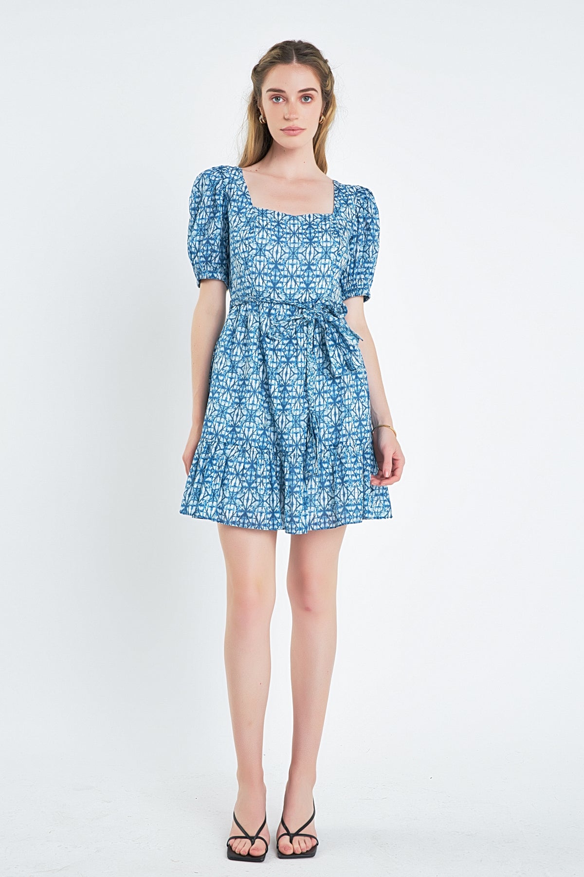 ENGLISH FACTORY - Tie Dye Print Braided Belt Mini Dress - DRESSES available at Objectrare