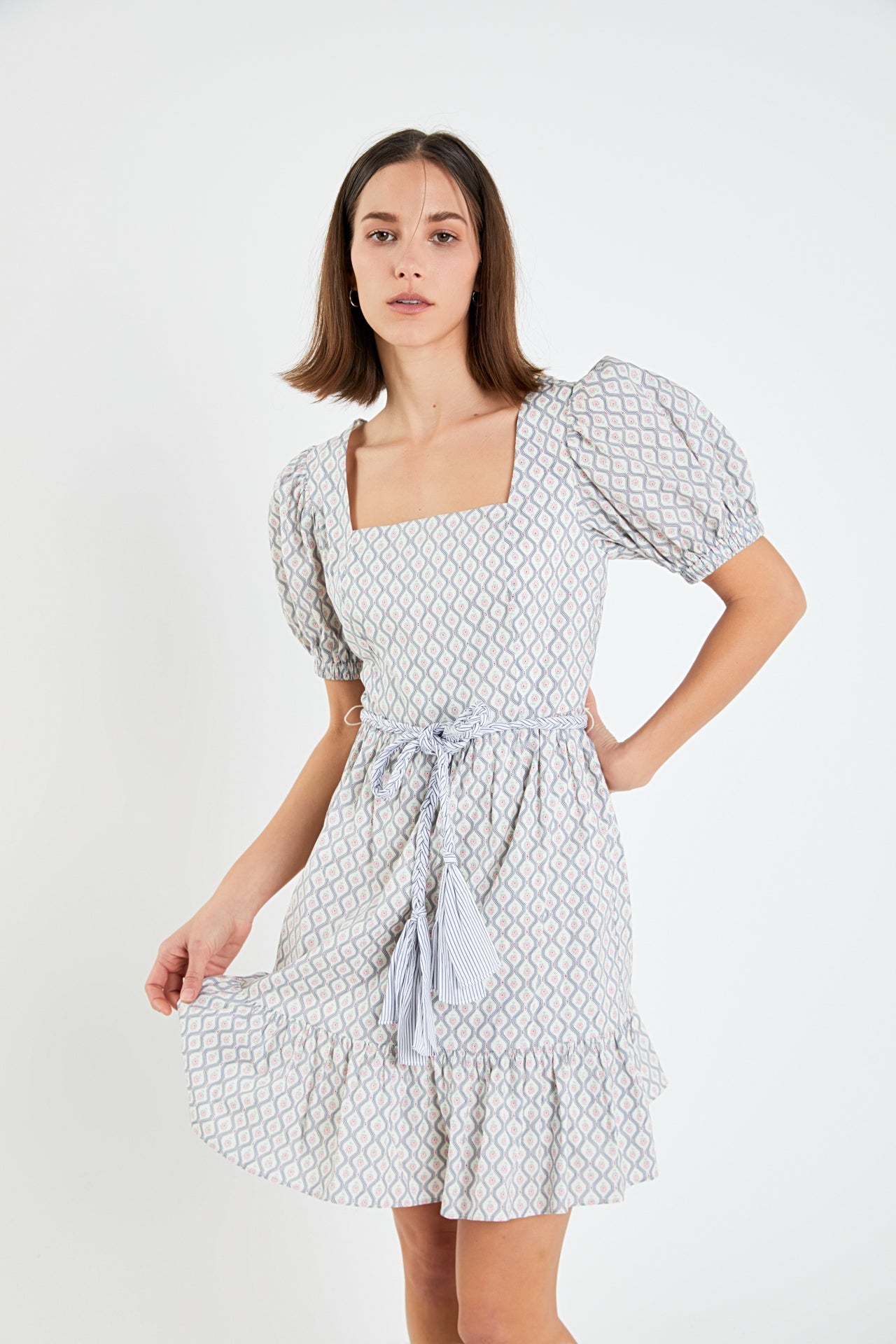 ENGLISH FACTORY - English Factory - Floral Print Dress with Combo Braided Belt - DRESSES available at Objectrare