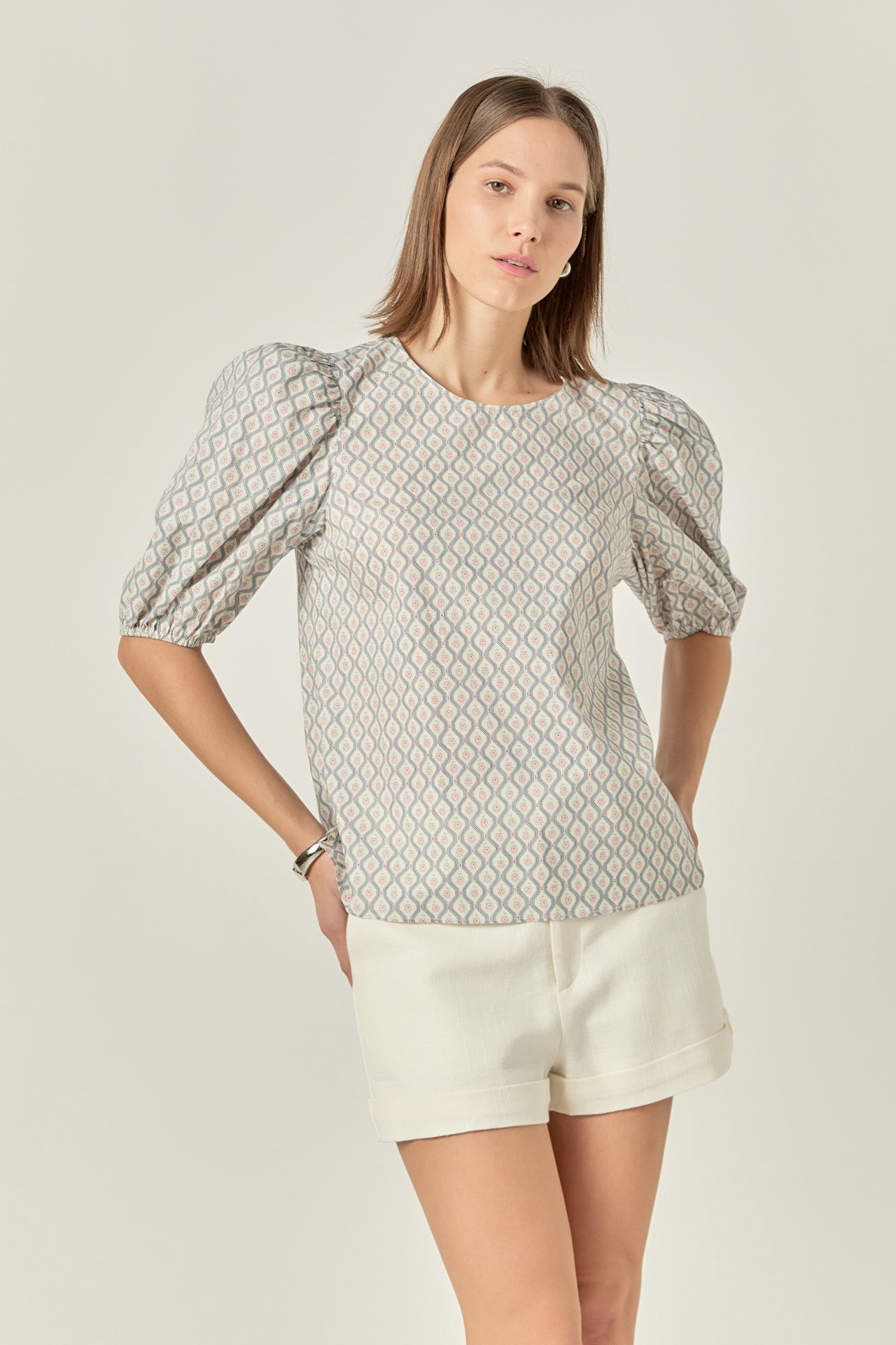 ENGLISH FACTORY - Floral Print Puff Sleeve Top - TOPS available at Objectrare