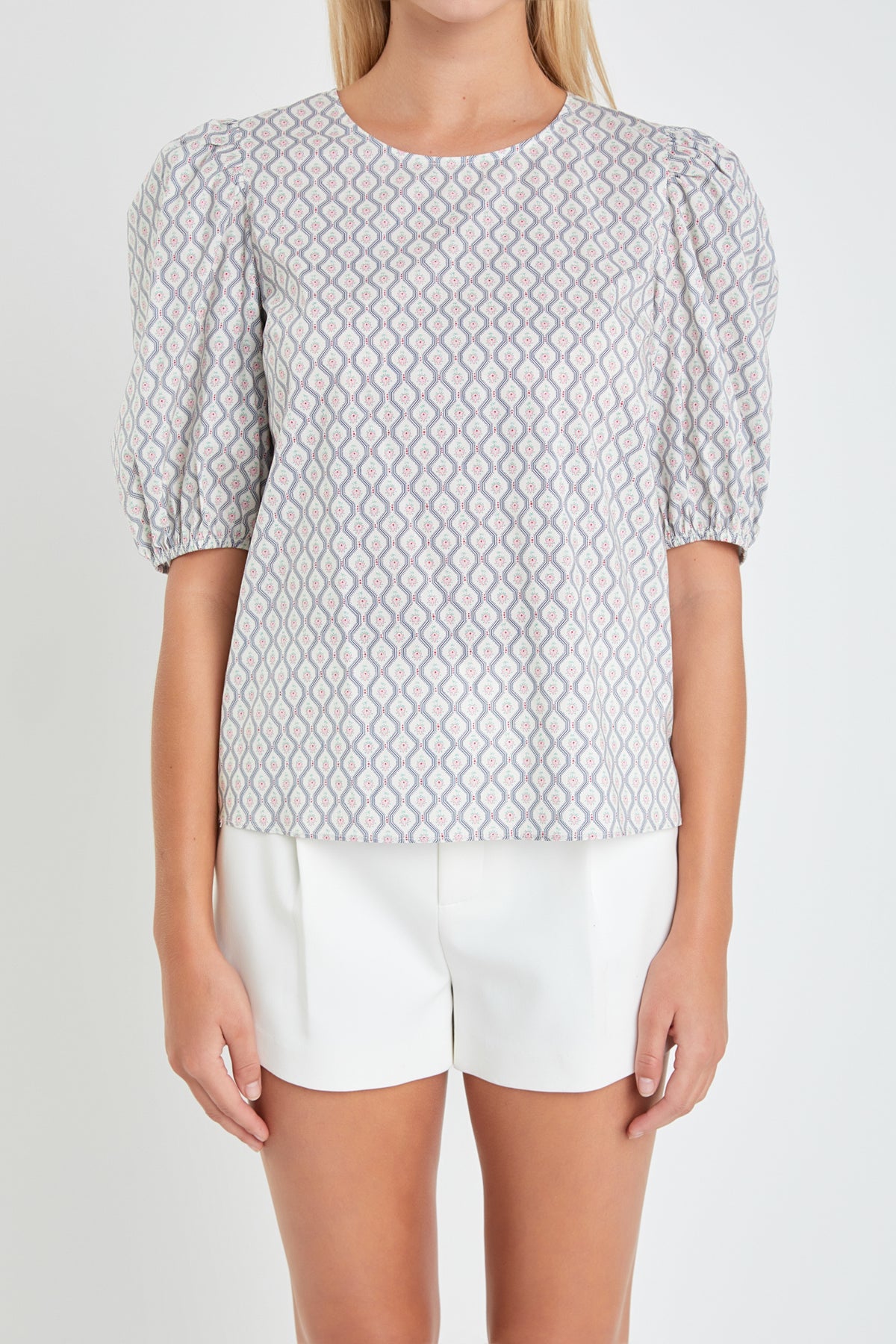 ENGLISH FACTORY - Floral Print Puff Sleeve Top - TOPS available at Objectrare