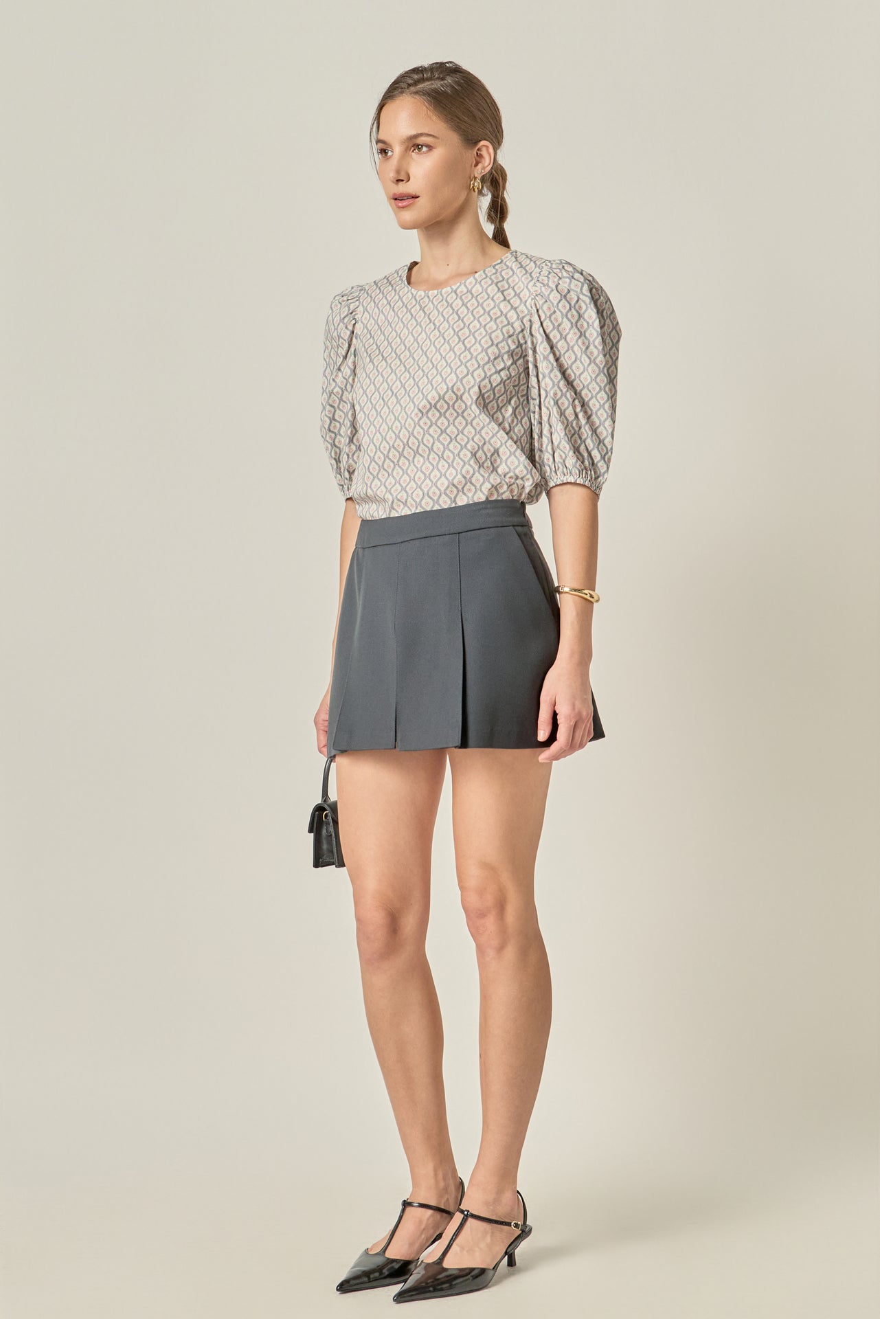 ENGLISH FACTORY - Floral Print Puff Sleeve Top - TOPS available at Objectrare